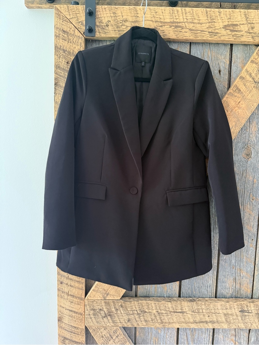 Dynamite Black Single-Button Tailored Blazer - Size M